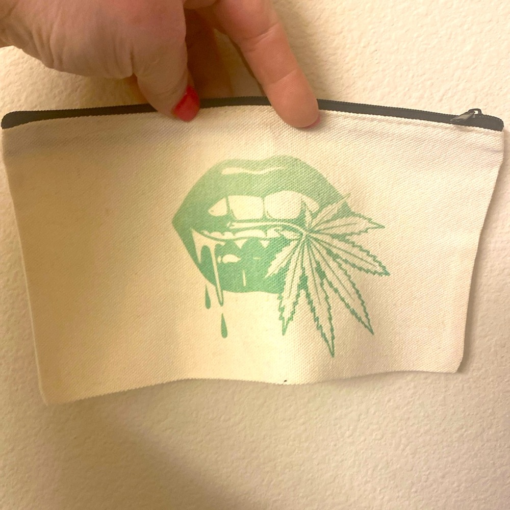 NWOT Hand Printed Maryjane Stash Pouch Canvas